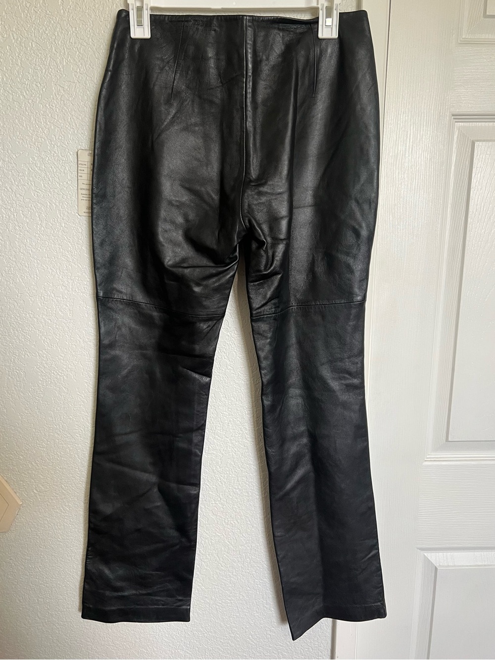 Isabela Kristina Vintage Y2K Black Genuine Leather Pants Straight Leg - Picture 5 of 10